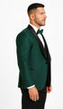 Men’s Floral Lace Hunter Green Tuxedo Set – Premium Vested Wedding Suit