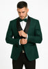Men’s Floral Lace Hunter Green Tuxedo Set – Premium Vested Wedding Suit