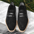 Zelli Meo 3 Suede and Crocodile Penny Loafers in Black
