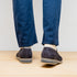 Zelli Meo 3 Suede Loafers with Genuine Crocodile Accent in Grey