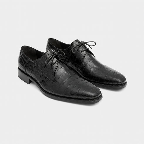 Mezlan Anderson Black Genuine Crocodile Lace-Up