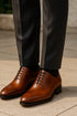 Mens Mezlan Pamplona Calfskin Plain Toe Dress Shoe in Cognac