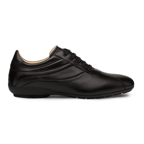 Mens Mezlan Luka Calf & Deerskin Sneaker in Black
