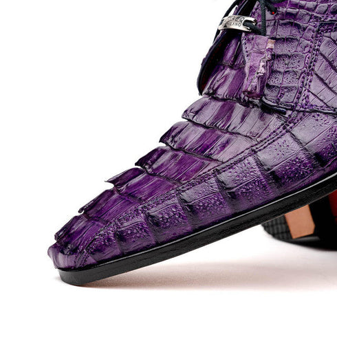 Marco Di Milano Cancun Purple Caiman Crocodile Derby