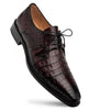 Mezlan Mens Shoes Crocodile Burgundy Derby Captoe Shoes