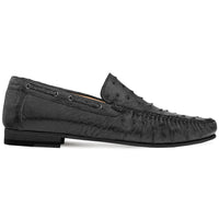 Mezlan Ostrich Dress Moccasin Black (RX612)