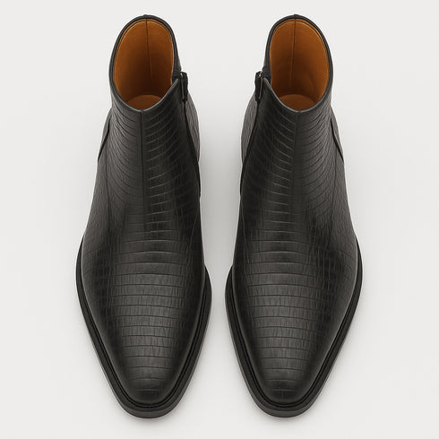 Peninsula Lizard Emblem Boot Black By Mezlan Made In Spain Brand