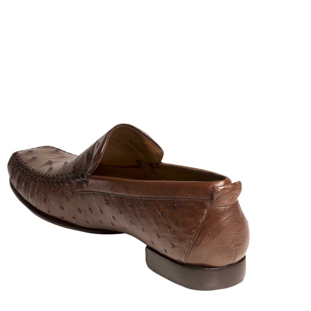 Mens Mezlan Rollini Ostrich Quill Dress Shoe Loafer in Brown  display picture 1