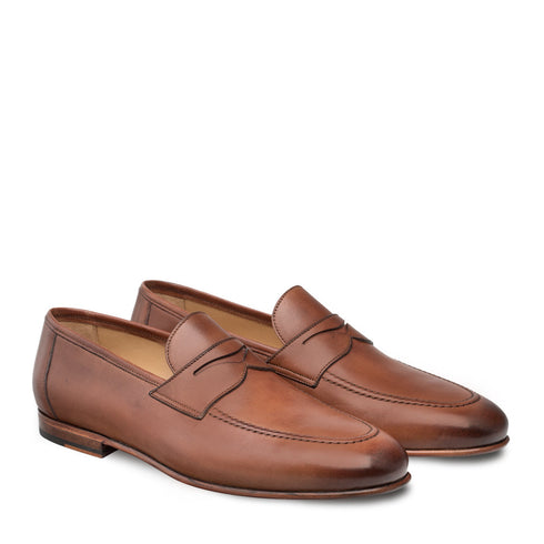 Mens Mezlan Pompei Penny Loafer in Tan