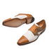 Mens Mezlan Saber Two Tone Calfskin Monk Strap Dress Shoe in Honey & White