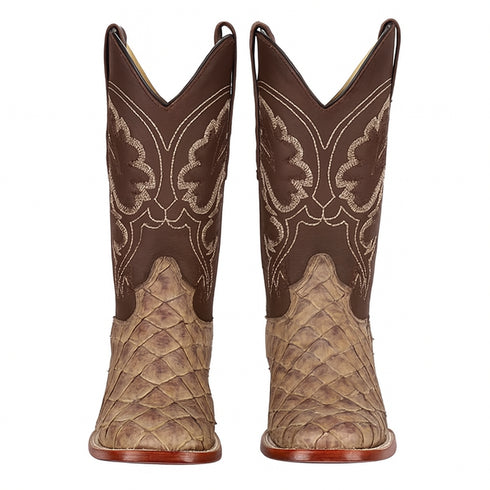 Mink Matte Pirarucu Cowboy Boots