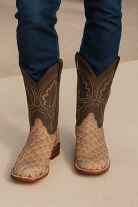 Mink Matte Pirarucu Cowboy Boots