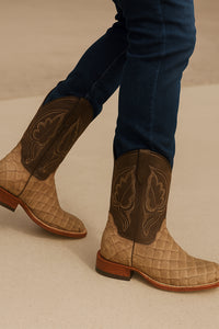 Mink Matte Pirarucu Cowboy Boots