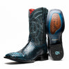 Marco Di Milano Missouri Black / Blue Python Square Toe Cowboy Boots