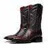 Marco Di Milano Missouri BlackCherry Python Square Toe Cowboy Boots