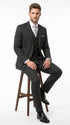 Men’s Black Bold Pinstripe 1920s Suit with Vest and Pants – Vintage Gangster Style Outfit