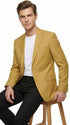 Men’s Gold Poplin Club Sport Coat, Classic Fit Dress Casual Blazer