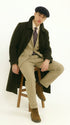 Men’s Black Long Trench Coat, All Weather Belted Maxi Length Dress Rain Coat