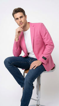 Men’s Hot Pink Fuchsia Sport Coat, Fashion Dinner Jacket and Dress Casual Blazer