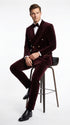 Men’s Rossi Man Zeus Dark Brown Velvet Double Breasted Tuxedo Suit, Formal Wedding Prom Dinner Suit Set