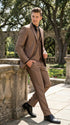 Men’s Bronze Brown Mocco 3 Piece Suit – Modern Formal Suit Set for Wedding, Prom and Business Events Light Brown Coffee Dark Tan