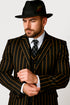 Black And Gold Stripe Suit - Vested Suit