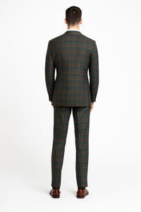 Mens Green Suit - Designer Brand Suit No Pleated Pants Modern Fit
