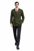 Mens Dark Green Winter Blazer - Hunter Sport Coat jacket Modern Fit 2 Buttons Style Notch
