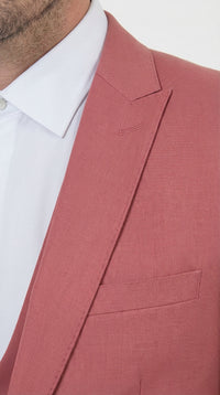 Mens Dusty Rose Three Piece Suit – Modern Formal 3PC Wedding and Prom Suit - Pink Coloe Modern Fit