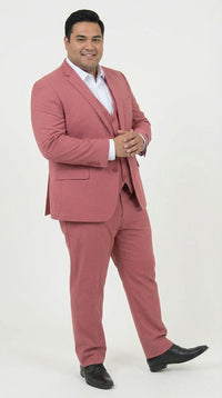 Mens Dusty Rose Three Piece Suit – Modern Formal 3PC Wedding and Prom Suit - Pink Coloe Modern Fit