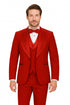 Italian Red Wool 3-Piece Modern Fit Tuxedo