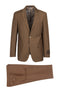 Tiglio Italian Suit - Real Wool Fabric Super 150's Novello Tobacco, Modern Fit Suit in Color Tobacco