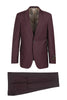Tiglio Italian Suit - Real Wool Fabric Super 150's Novello Burgundy, Modern Fit Suit in Color Burgundy