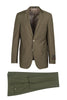 Tiglio Italian Suit - Real Wool Fabric Super 150's Novello Olive, Modern Fit Suit in Color Olive