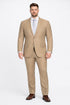 Mens Tan Modern Fit Tiglio Wool Suit – Classic Two-Button Tailored Suit