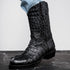 Marco Di Milano Marlboro Black Hornback Crocodile Tail Tractor Sole Cowboy Boots