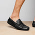 Zelli Monza Caiman Crocodile Penny Loafer Driving Shoes in Black