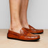 Zelli Monza Genuine Caiman Crocodile Driving Loafers in Cognac