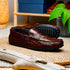 Zelli Monza Genuine Caiman Crocodile Driving Loafers in Nicotine
