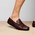 Zelli Monza Genuine Caiman Crocodile Driving Loafers in Nicotine