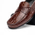 Zelli Monza Genuine Caiman Crocodile Driving Loafers in Nicotine
