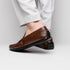 Zelli Monza Genuine Ostrich Quill Driving Loafers in Brown