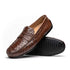 Zelli Monza Genuine Ostrich Quill Driving Loafers in Brown