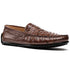 Zelli Monza Genuine Ostrich Quill Driving Loafers in Brown