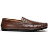 Zelli Monza Genuine Ostrich Quill Driving Loafers in Brown