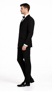 Black Double Breasted Tuxedo with Shawl Lapel