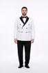 White Double Breasted Tuxedo with Shawl Lapel