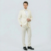 Ivory Tuxedo with Satin Notch Lapel – Wedding and Prom