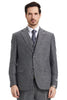 Men's Stacy Adams Vested Vintage Herringbone Tweed Suit in Grey