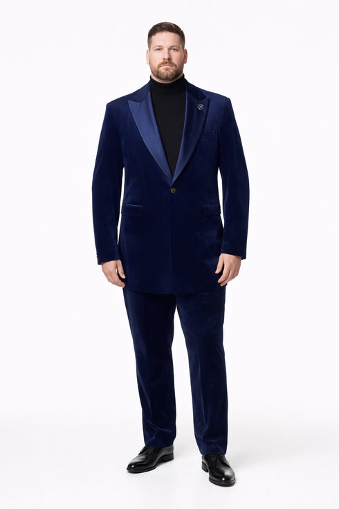 Velvet Long Coat - Velvet Car coat - Navy Coat $199
